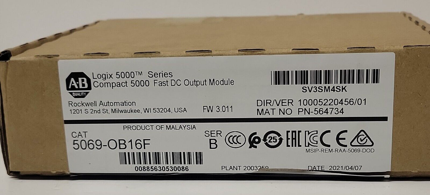 Allen-Bradley 5069-OB16F Compact 5000 Fast Switching Discrete Output Module - ALLEN-BRADLEY