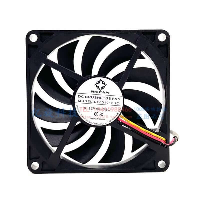new HX-FAN DF801012HC 8010 DC12V 0.20A 8CM 3-Wire Silent Cooling Fan
