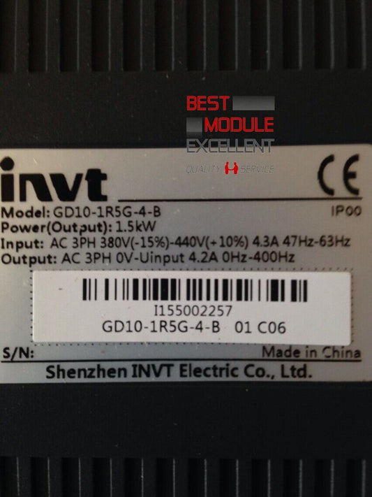 INVT GD10-1R5G-4-B, 1.5KW Test Device - INVT
