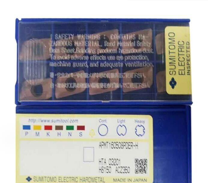 10Pcs Sumitomo APMT160508PDER-H ACZ350 Carbide inserts milling blade
