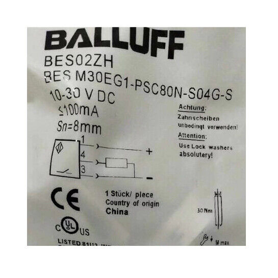 1PC Balluff Proximity Sensor BES M30EG1-PSC80N-S04G-S Fast - BALLUFF