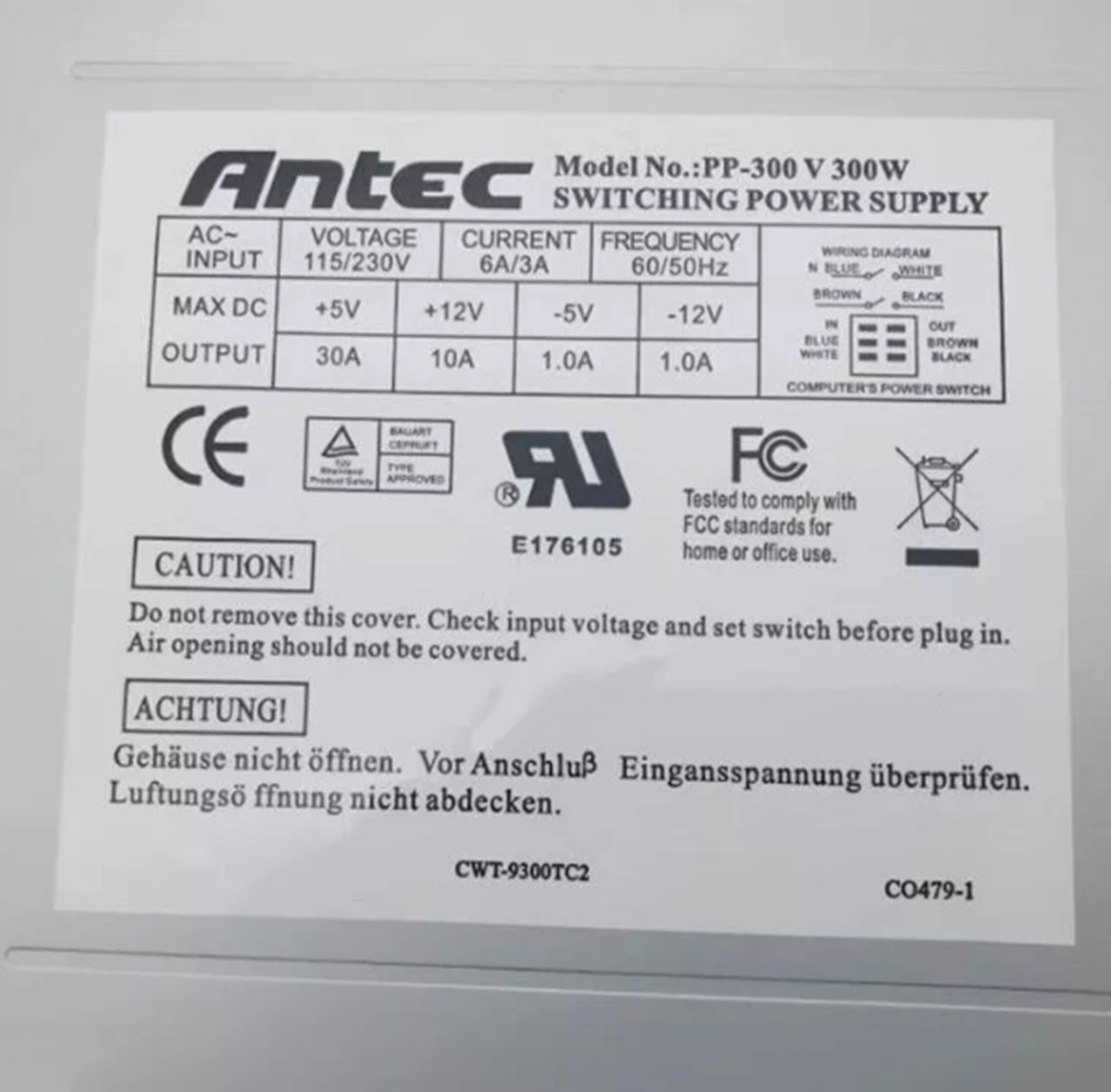 New ANTECH PP-300V Power Supply 115/230V 300W - ANTECH