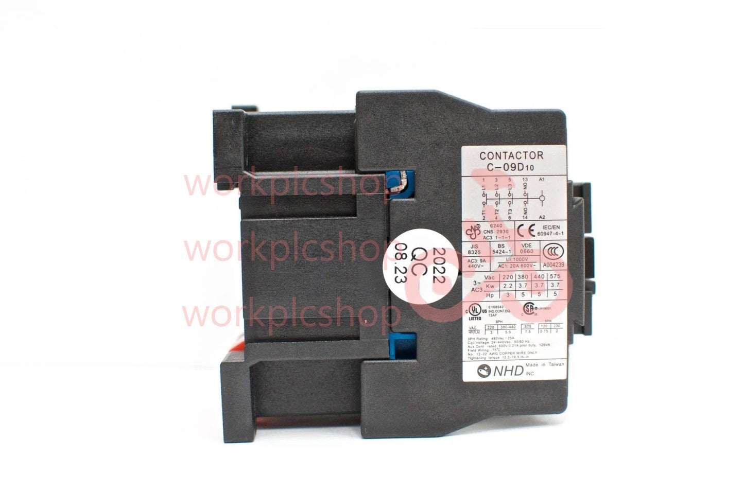 NHD C-09D10A7 magnetic contactor for 3HP motor, 24V coil, normally open