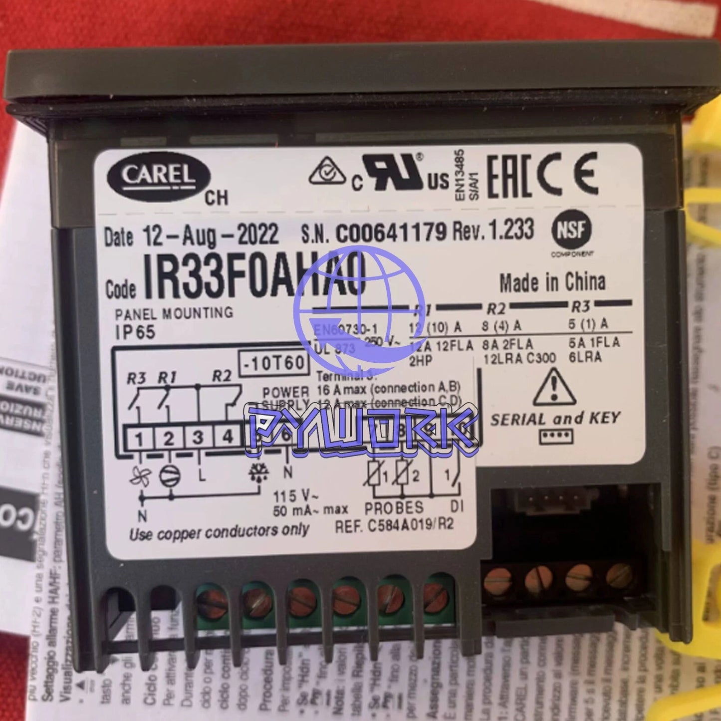 CAREL IR33F0AHA0 Controller with 2 Probes