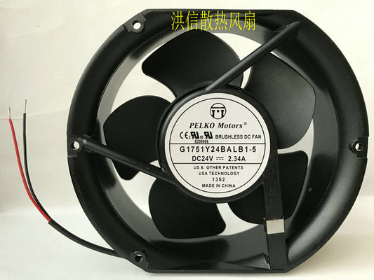 PELKO Motors G1751Y24BALB1-5 24V 2.34A 2-wire inverter fan