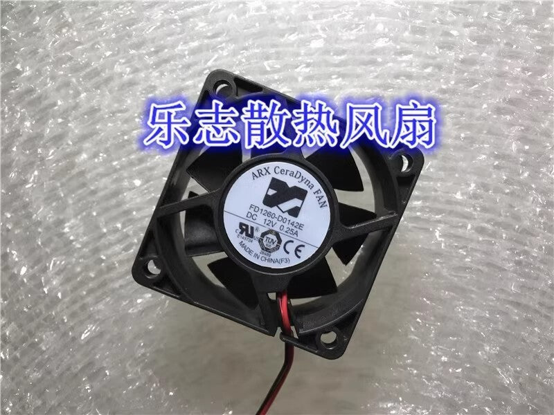 ARX DC BRUSHLESS FD1260-D0142E 6025 DC12V 0.25A 6CM 2-Wire Silent Cooling Fan