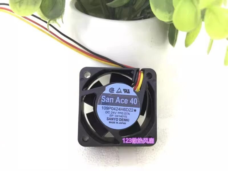 Sanyo 109P0424H6D22 4020 DC24V 0.07A 4CM 3-Wire Inverter Cooling Fan