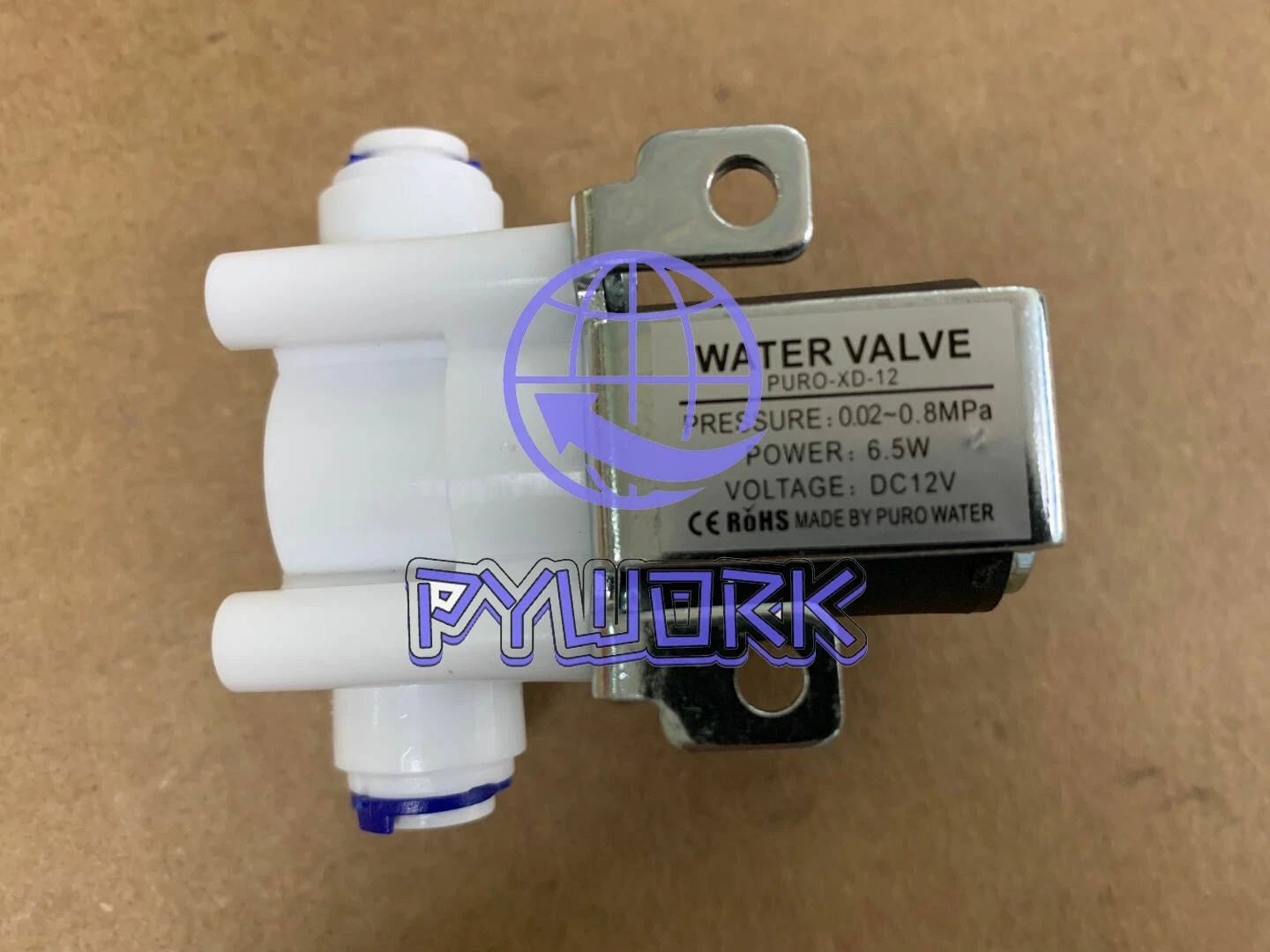 1Pcs Water valve PURO-XD12 DC 12V 65W 2 points inlet diameter 6.5mm