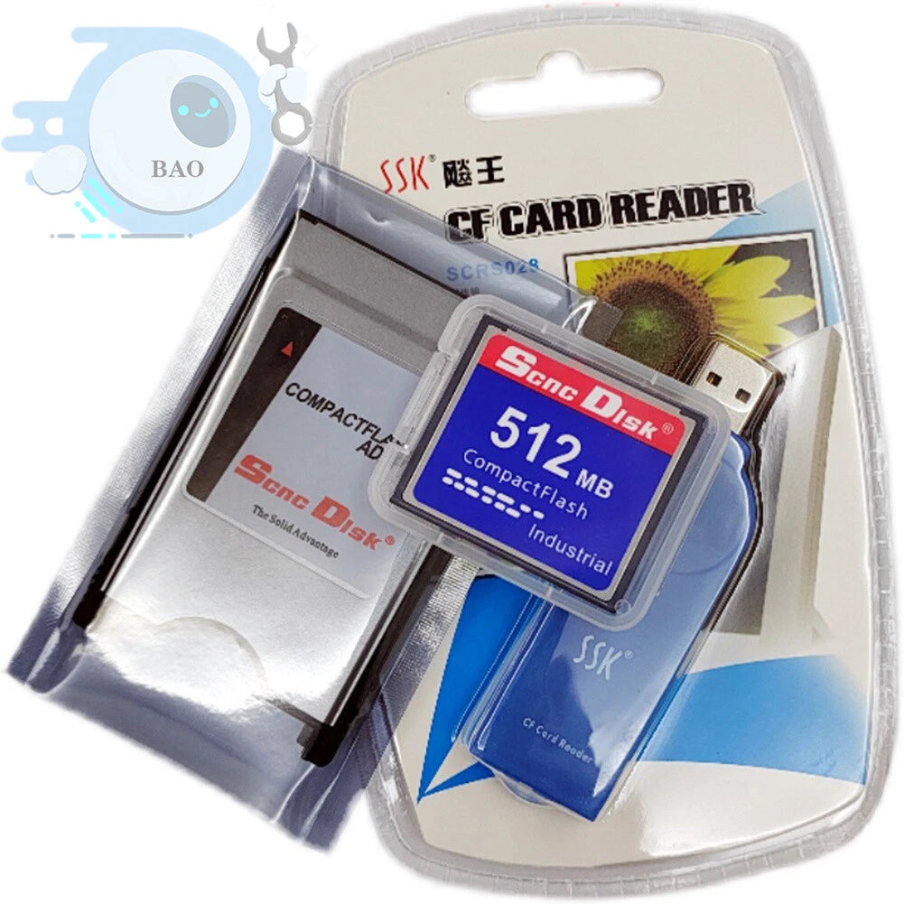 3 piece set CNC 512MB CF CF card+CF-PCMCIA adapter+SSK USB2.0 card reader