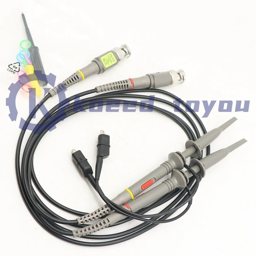 2PC P6100 100MHz Oscilloscope Probe 10:1 and 1:1 for Rigol Atten Owon Siglent