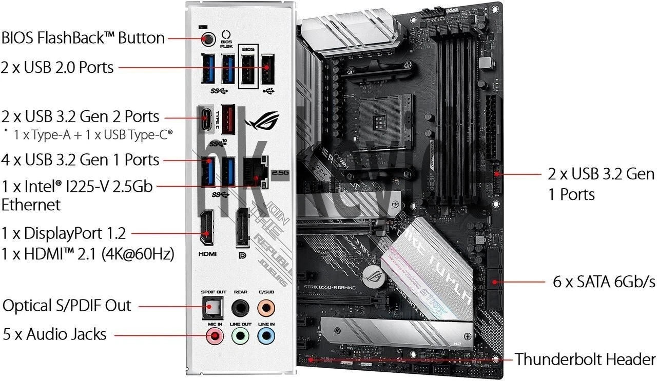 ASUS ROG STRIX B550-A GAMING AM4 AMD B550 SATA 6Gb/s ATX AMD Motherboard~
