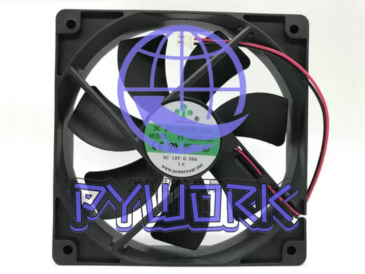 ONE ' for POWERYEAR PY-1225H12S 12V 0.35A 12CM 12025 cooling fan 2-wire ~