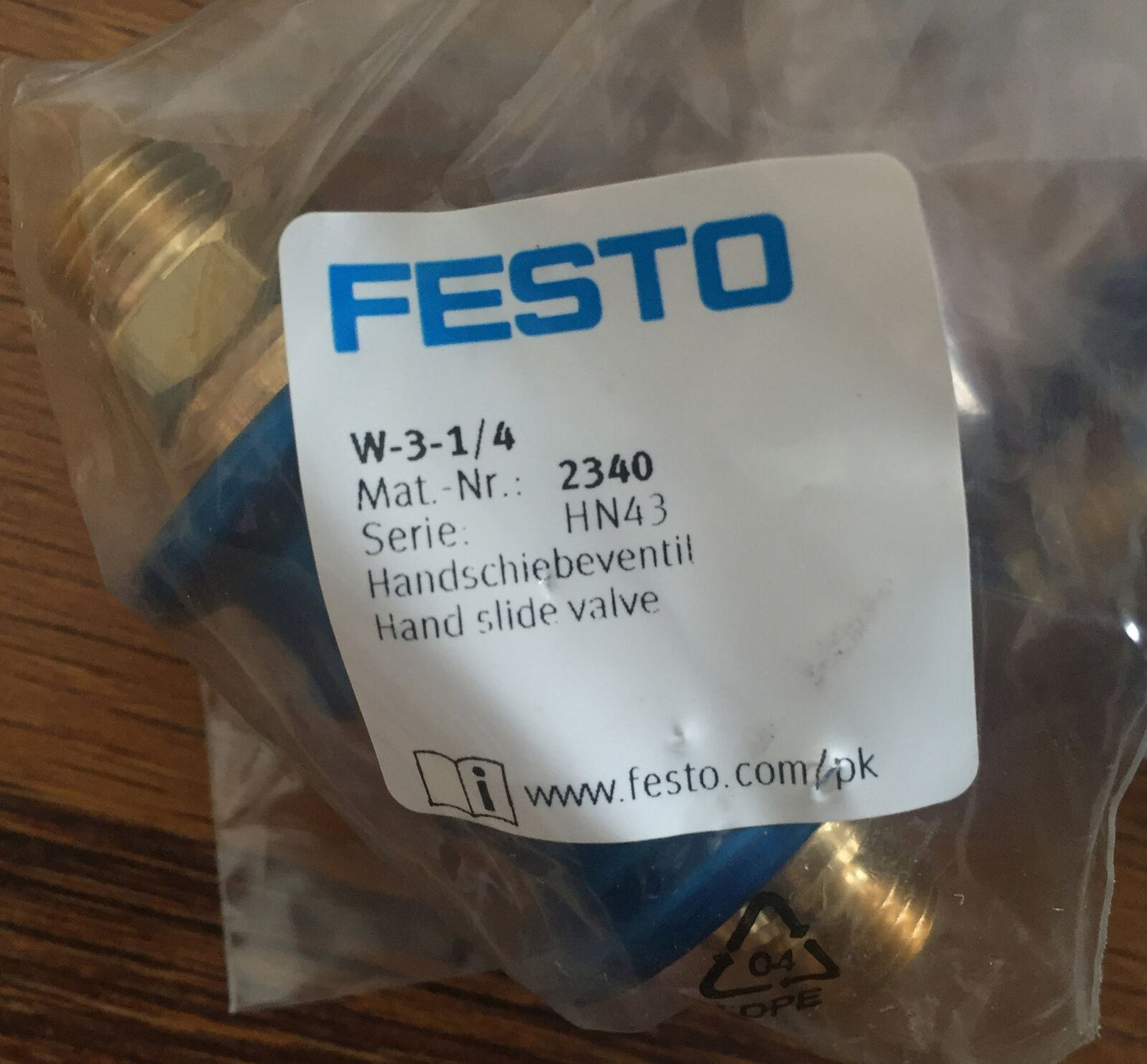 Festo Hand Valve W-3-1/4 2340 - FESTO
