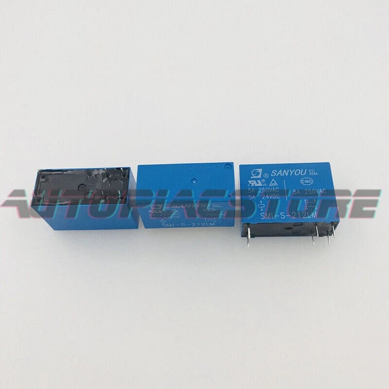 10Pcs SANYOU SMI-S-212LM 12VDC Power Relay 5A 250VAC 6Pin ~~US