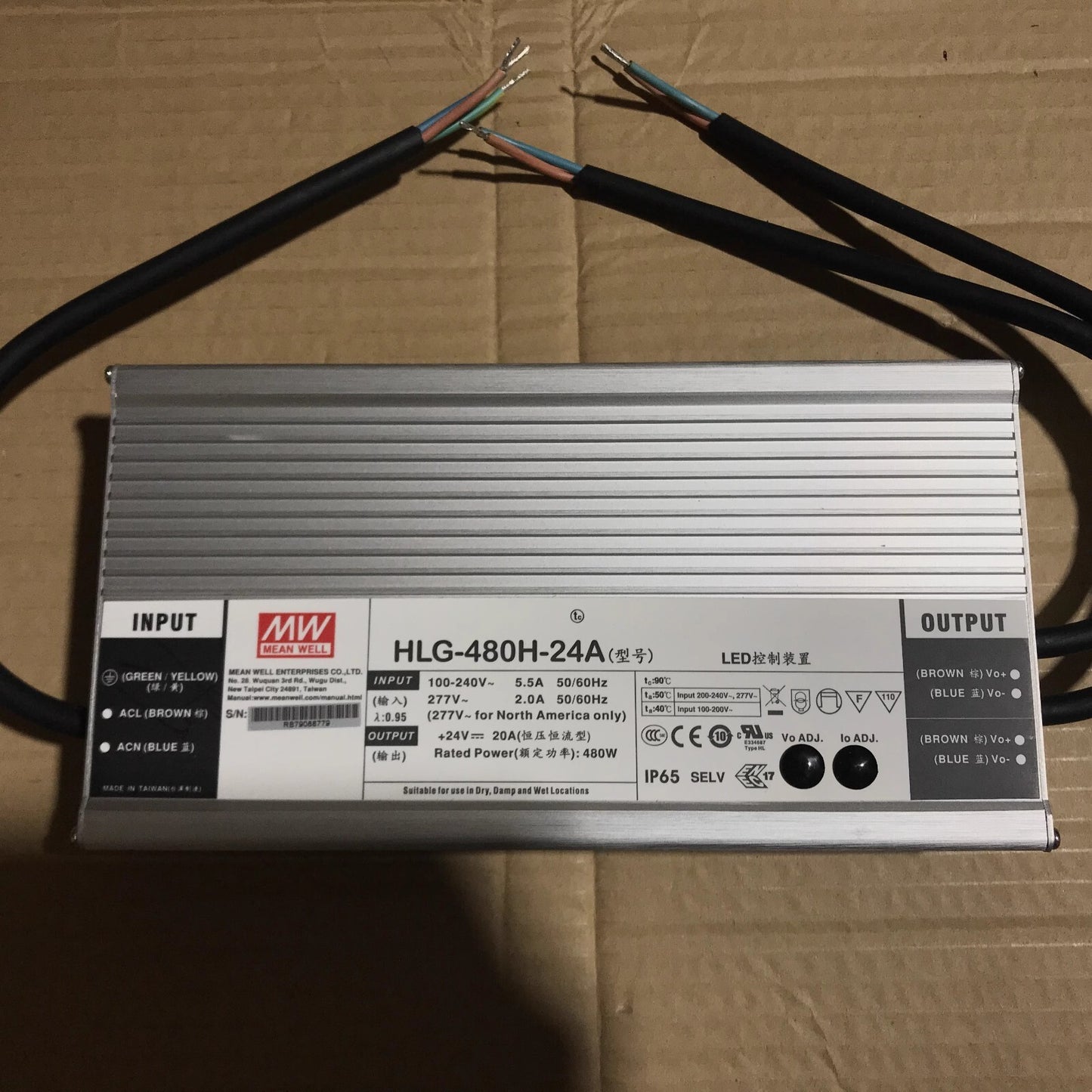 MEAN WELL HLG-480H-24A Output 24V 20A Waterproof Power Supply