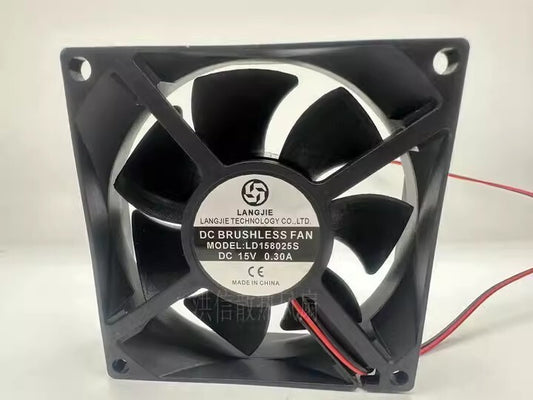 LANGJIE LD158025S 8025 DC15V 0.30A 8CM 2-pin silent cooling fan