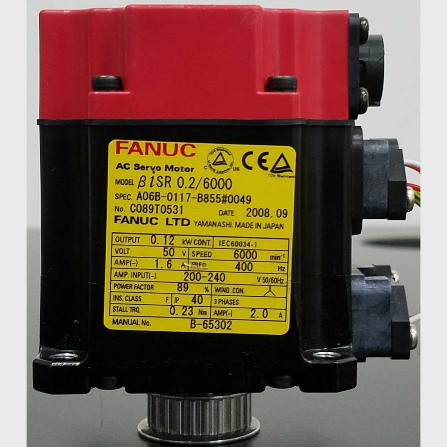 used One FANUC AC SERVO MOTOR A06B-0117-B855#0049 - ONE FANUC