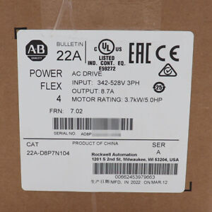 New Allen Bradley 22A-D8P7N104 PowerFlex 4 3.7 kW (5 Hp) AC Drive - ALLEN BRADLEY