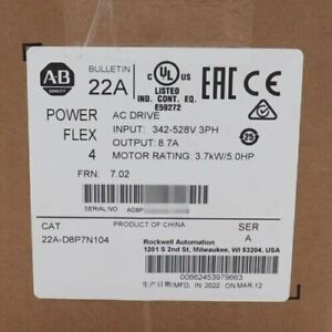 Allen-Bradley 22A-D8P7N104 PowerFlex 4 AC Drive, 3.7 kW (5 Hp) - ALLEN-BRADLEY