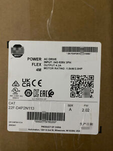 AB PowerFlex 4M VFD 2.0HP AC Drive New Factory Sealed Model: 22F-D2P5N113, Energy Efficient Motor Controller, High Performance Drives - AB POWERFLEX