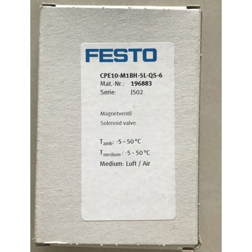 Festo CPE10-M1BH-5L-QS-6 196883 Solenoid Valve One CPE10M1BH5LQS6