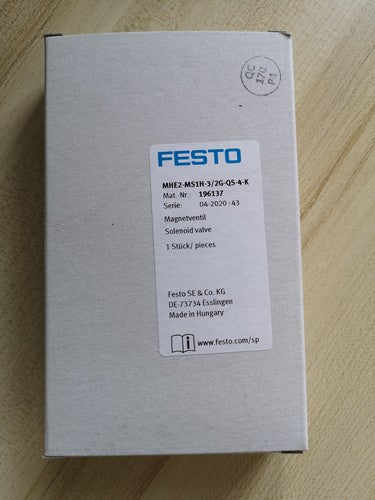 Festo MHE2-MS1H-3/2G-QS-4-K 196137 Solenoid Valve One MHE2MS1H3/2GQS4K