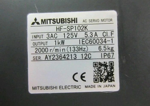 Mitsubishi HF-SP102K Servo Motor 1PC ping HFSP102K