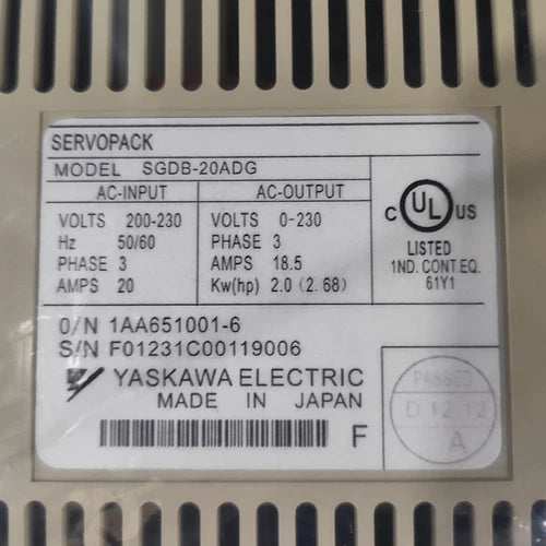 Yaskawa SGDB-20ADG SGDB20ADG Servo Driver 1PC ping