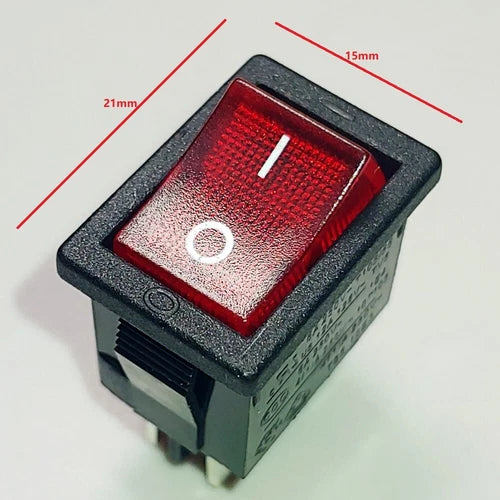 1PC 6A 250VAC T105/55 Red Lamp R19 Rocker Switch 4 Pins 2 Positions #ke