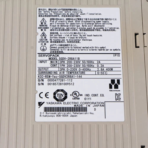 Yaskawa SGDV-2R8A11B Servo Driver 1PC ping SGDV2R8A11B