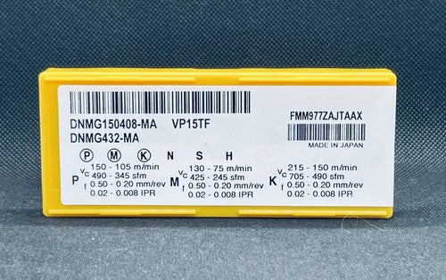 Mitsubishi DNMG 432 MA VP15TF / DNMG 150408-MA VP15TF CNC Carbide Inserts 10 pcs