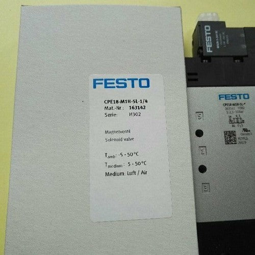 Festo CPE18-M1H-5L-1/4 163142 Solenoid Valve One CPE18M1H5L1/4
