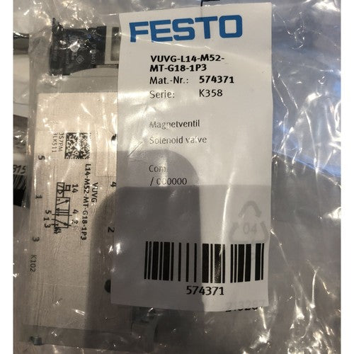 Festo VUVG-L14-M52-MT-G18-1P3 574371 Solenoid Valve One Free Shipping