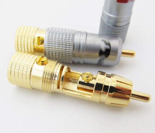50pcs A/V phono connector Gold Plated RCA Plug Lock Free solder