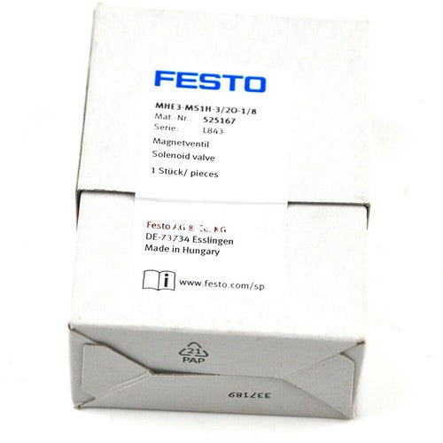 Festo MHE3-MS1H-3/2O-1/8 525167 Solenoid Valve One Free Ship MHE3MS1H3/2O1/8
