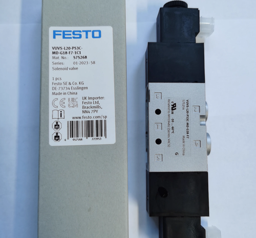 One Festo VUVS-L20-P53C-MD-G18-F7-1C1 575268 Solenoid Valve Free Shipping