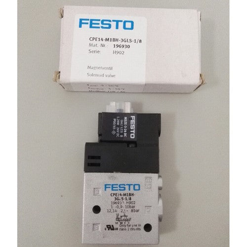 Festo CPE14-M1BH-3GLS-1/8 196930 Solenoid Valve One CPE14M1BH3GLS1/8