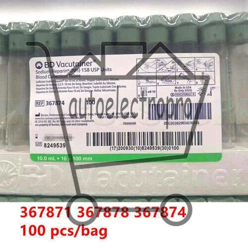 100Pcs/bag 367871 367878 367874 Heparin sodium anticoagulant tube 4 6 10ml