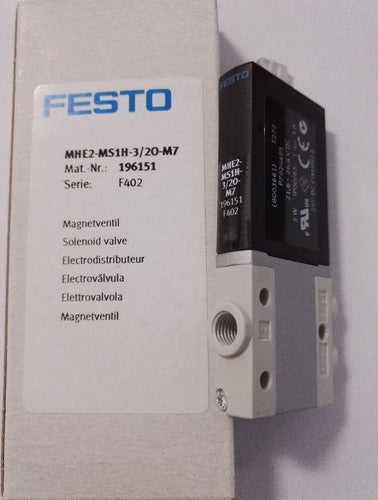 Festo MHE2-MS1H-3/2O-M7 196151 Solenoid Valve One MHE2MS1H3/2OM7