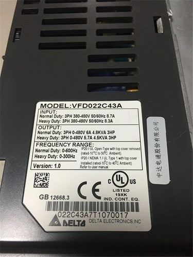 1PC Delta VFD022C43A Inverter Frequency converter 2.2kw ping