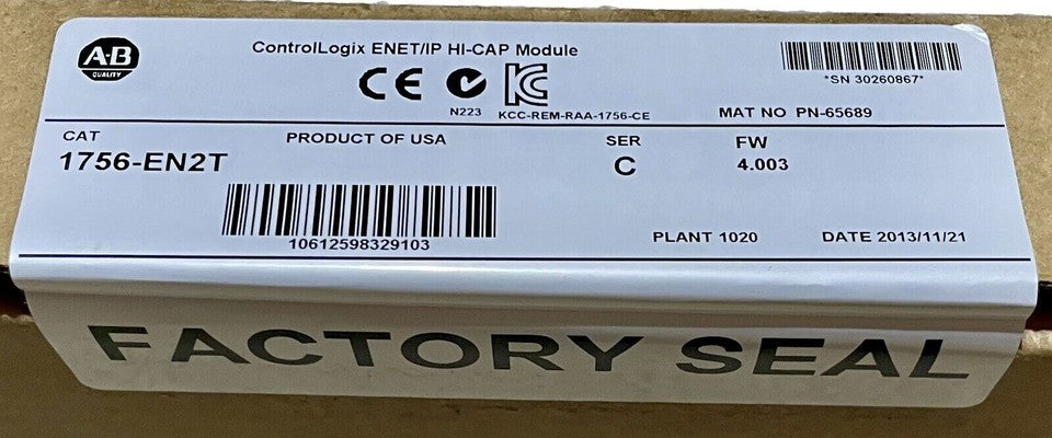 new Allen-Bradley 1756-EN2T ControlLogix Module Factory Sealed 1756EN2T