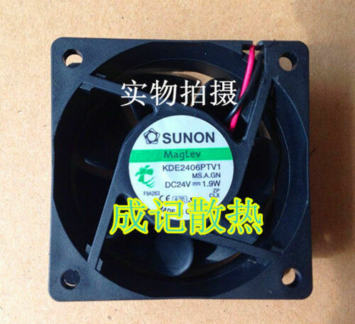 new 1 PCS SUNON Fan KDE2406PTV1.MS.A.GN DC 24v 1.9W 6025 6CM 2 Wire