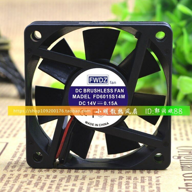 new 1pc Silent cooling fan 2pin 14V 0.15A 60*60*15mm FD6015S14M - FRDUE