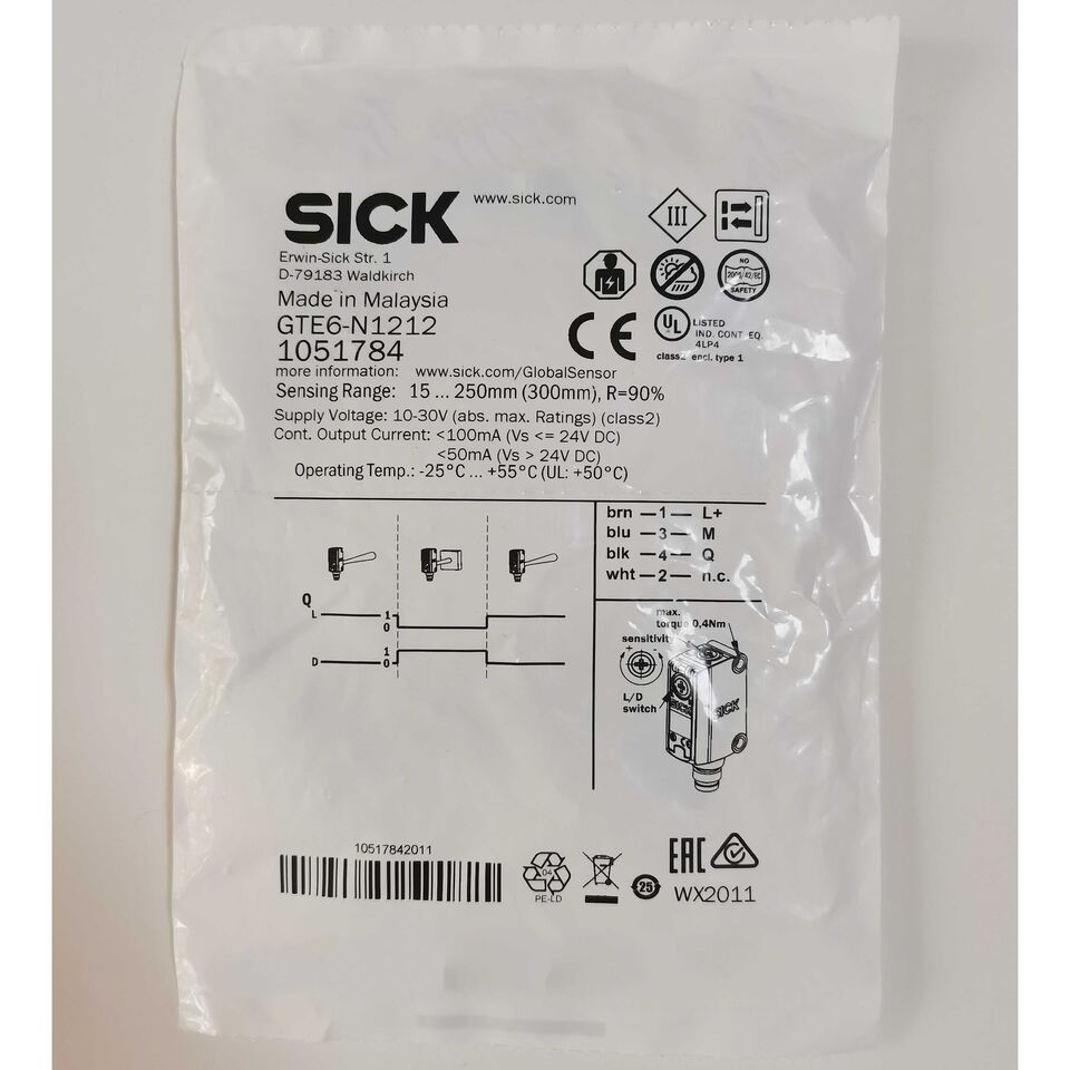 new SICK GTE6-N1212 Photoelectric Sensor One GTE6N1212 - SICK