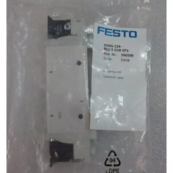 new Festo VUVG-L14-B52-T-G18-1P3 566500 Solenoid Valve One - FESTO
