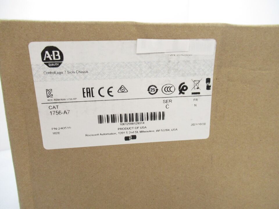 new Factory Sealed AB 1756-A7 SER B ControlLogix 7 Slots Chassis 1756A7 - KOEED