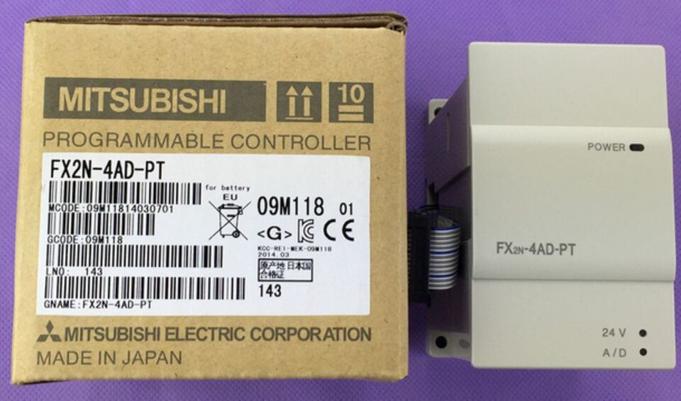 new 1PC Mitsubishi PLC FX2N-4AD-PT Programmable Logic Controller - MITSUBISHI