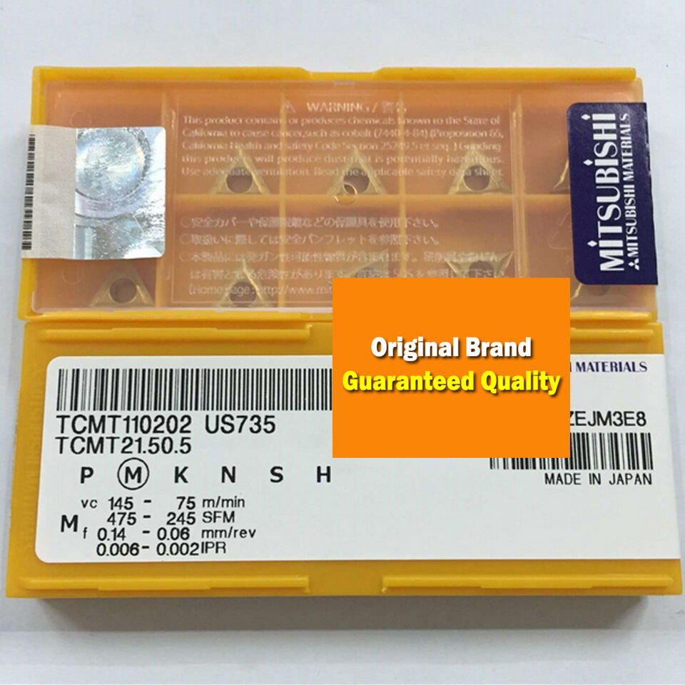 new 10pcs/box Mitsubishi TCMT110202 US735 TCMT21.50.5 Carbide Inserts Ship - MITSUBISHI