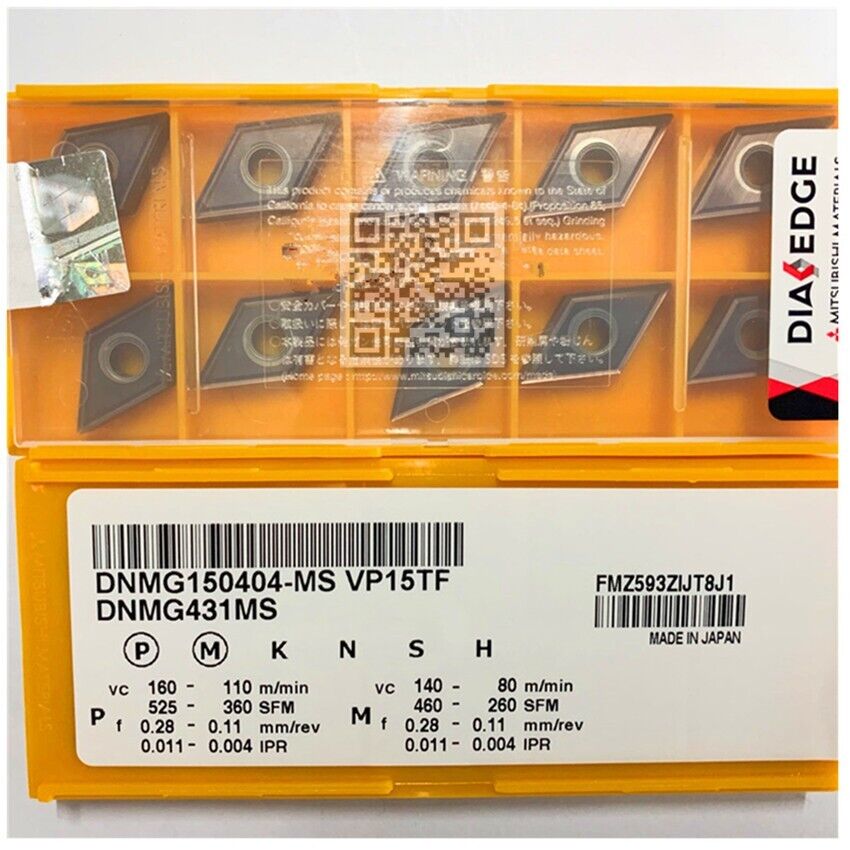 new 10pcs/box Mitsubishi DNMG150404-MS VP15TF Carbide Inserts - MITSUBISHI