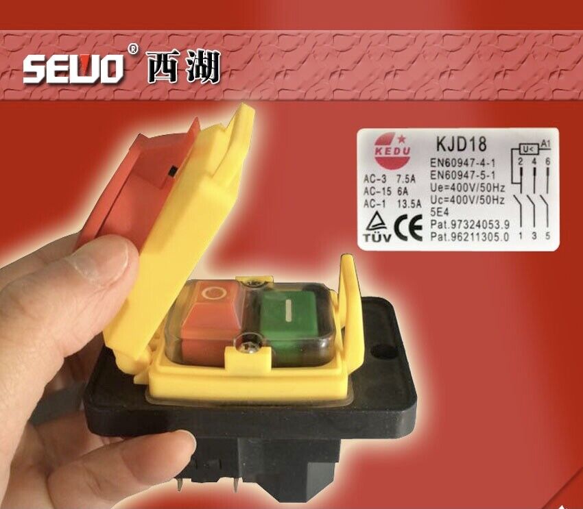 new KEDU KJD18 marine grinder 6Pin Electromagnetic power Pushbutton switch 400V 50Hz - KEDU